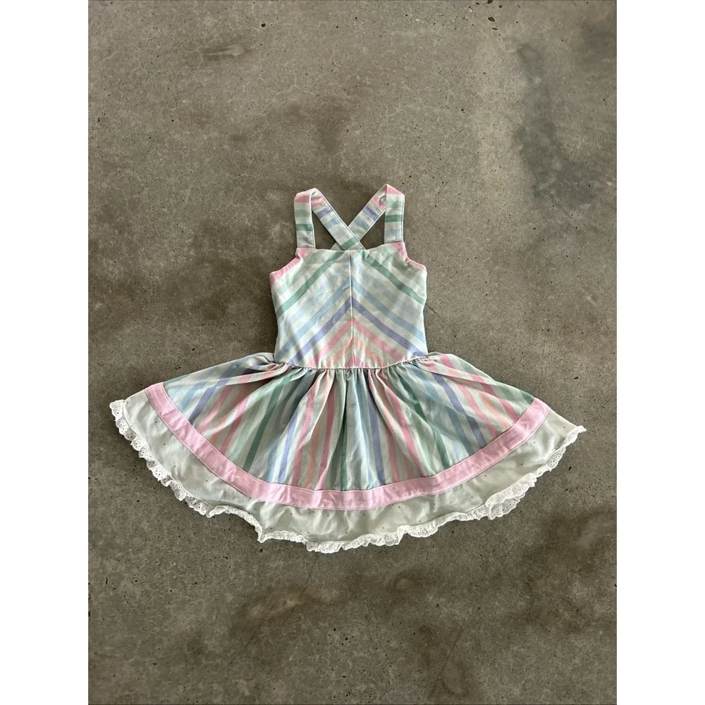 Love‎ + Grow Blue Pink Stripe Dress Girls Size 3T